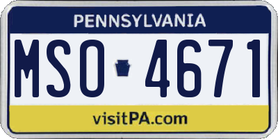 PA license plate MSO4671