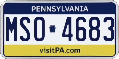 PA license plate MSO4683