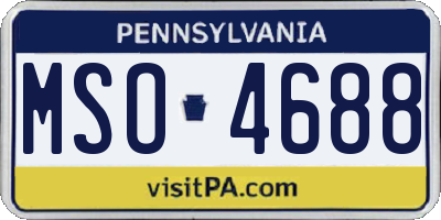 PA license plate MSO4688