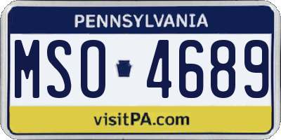 PA license plate MSO4689