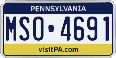 PA license plate MSO4691