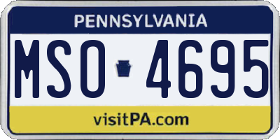 PA license plate MSO4695