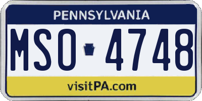 PA license plate MSO4748