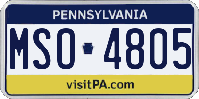 PA license plate MSO4805