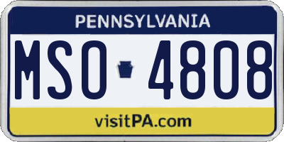 PA license plate MSO4808
