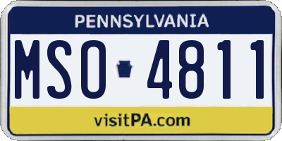 PA license plate MSO4811