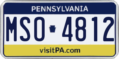 PA license plate MSO4812