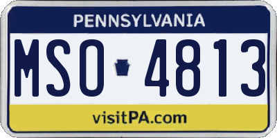 PA license plate MSO4813
