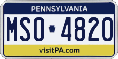 PA license plate MSO4820