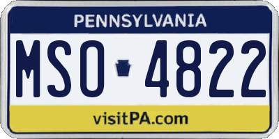 PA license plate MSO4822