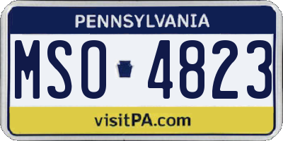 PA license plate MSO4823