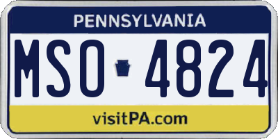PA license plate MSO4824