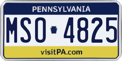 PA license plate MSO4825