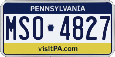 PA license plate MSO4827
