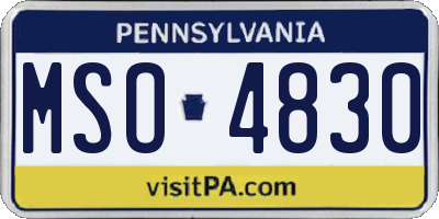 PA license plate MSO4830