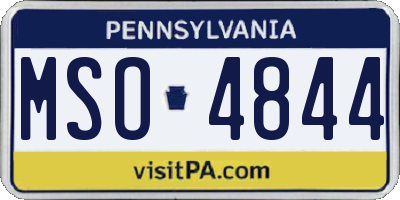 PA license plate MSO4844