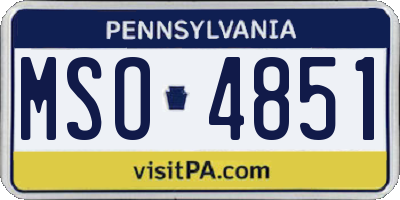 PA license plate MSO4851
