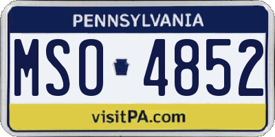 PA license plate MSO4852