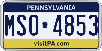 PA license plate MSO4853