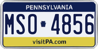 PA license plate MSO4856