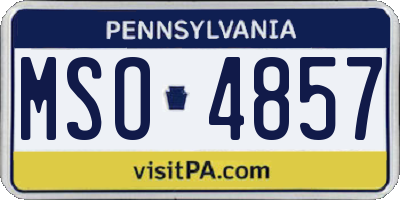 PA license plate MSO4857