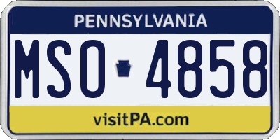 PA license plate MSO4858