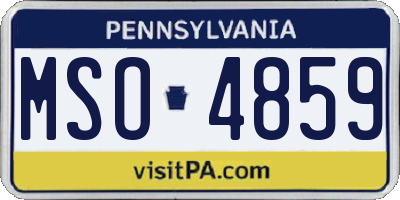 PA license plate MSO4859