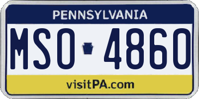 PA license plate MSO4860