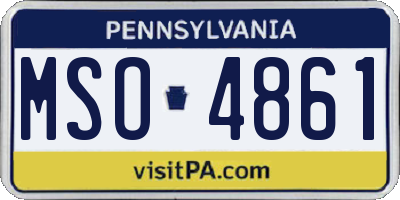PA license plate MSO4861