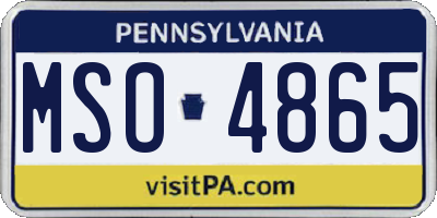 PA license plate MSO4865