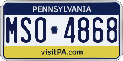 PA license plate MSO4868