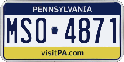 PA license plate MSO4871