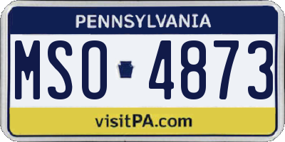 PA license plate MSO4873