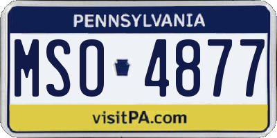 PA license plate MSO4877