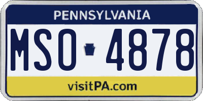 PA license plate MSO4878