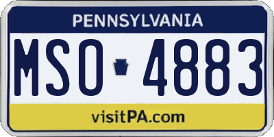 PA license plate MSO4883