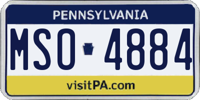 PA license plate MSO4884