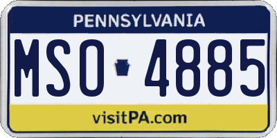 PA license plate MSO4885