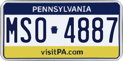 PA license plate MSO4887