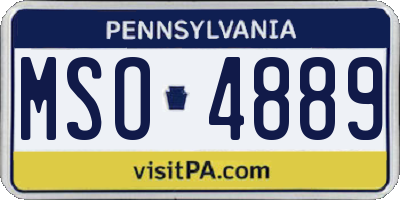 PA license plate MSO4889