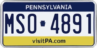 PA license plate MSO4891