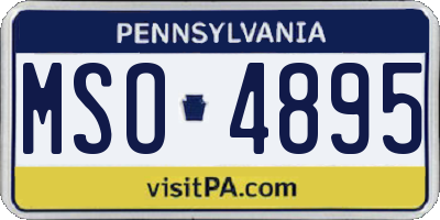 PA license plate MSO4895