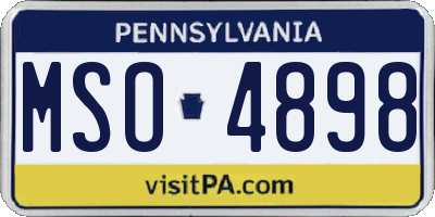 PA license plate MSO4898