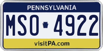 PA license plate MSO4922