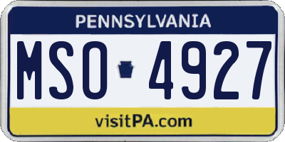 PA license plate MSO4927