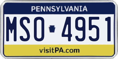 PA license plate MSO4951