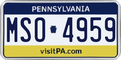 PA license plate MSO4959