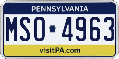 PA license plate MSO4963