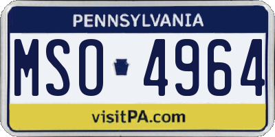 PA license plate MSO4964