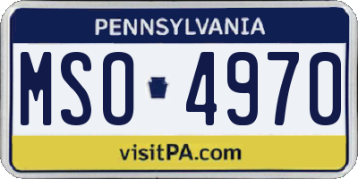 PA license plate MSO4970